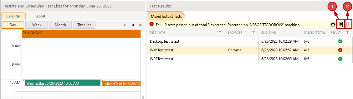 Test results