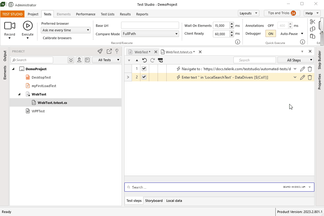 Second Coded step added in test