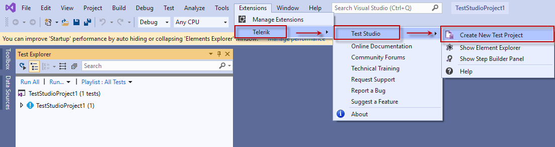 Create TS Dev project VS 2019