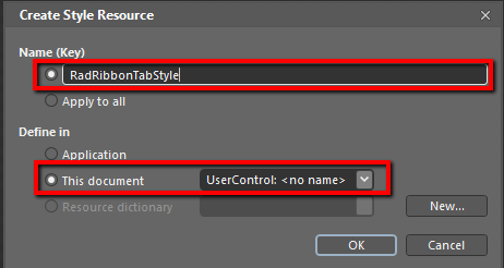 WPF RadRibbonView  