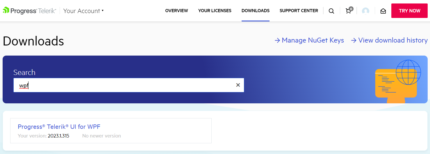 WPF Progress Site Telerik UI for WPF Product Title