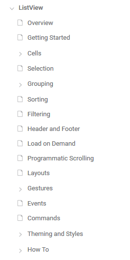Typical control documentation structure