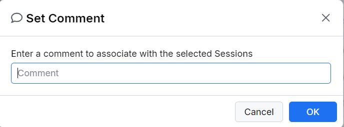 Add a comment for selected sessions